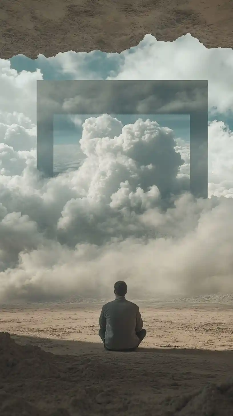 Surreal illusion artwork with multiple hidden images