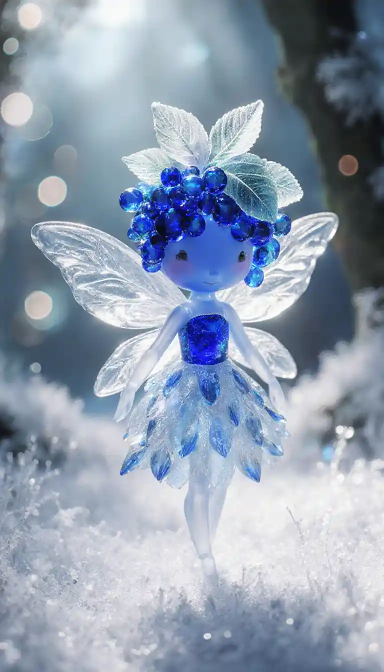 Glass Fairy With Crystal Wings In Enchanted Forest