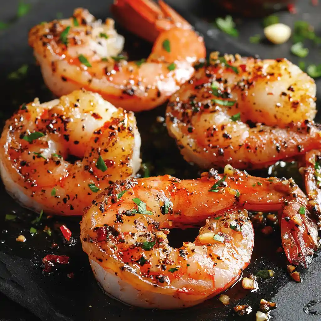 Spicy Black Pepper Garlic Shrimp With Crispy Shell