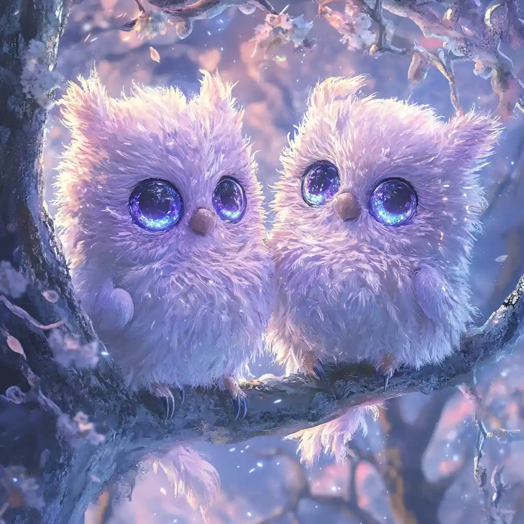 Dois seres de brinquedo se beijando sentados em uma árvore