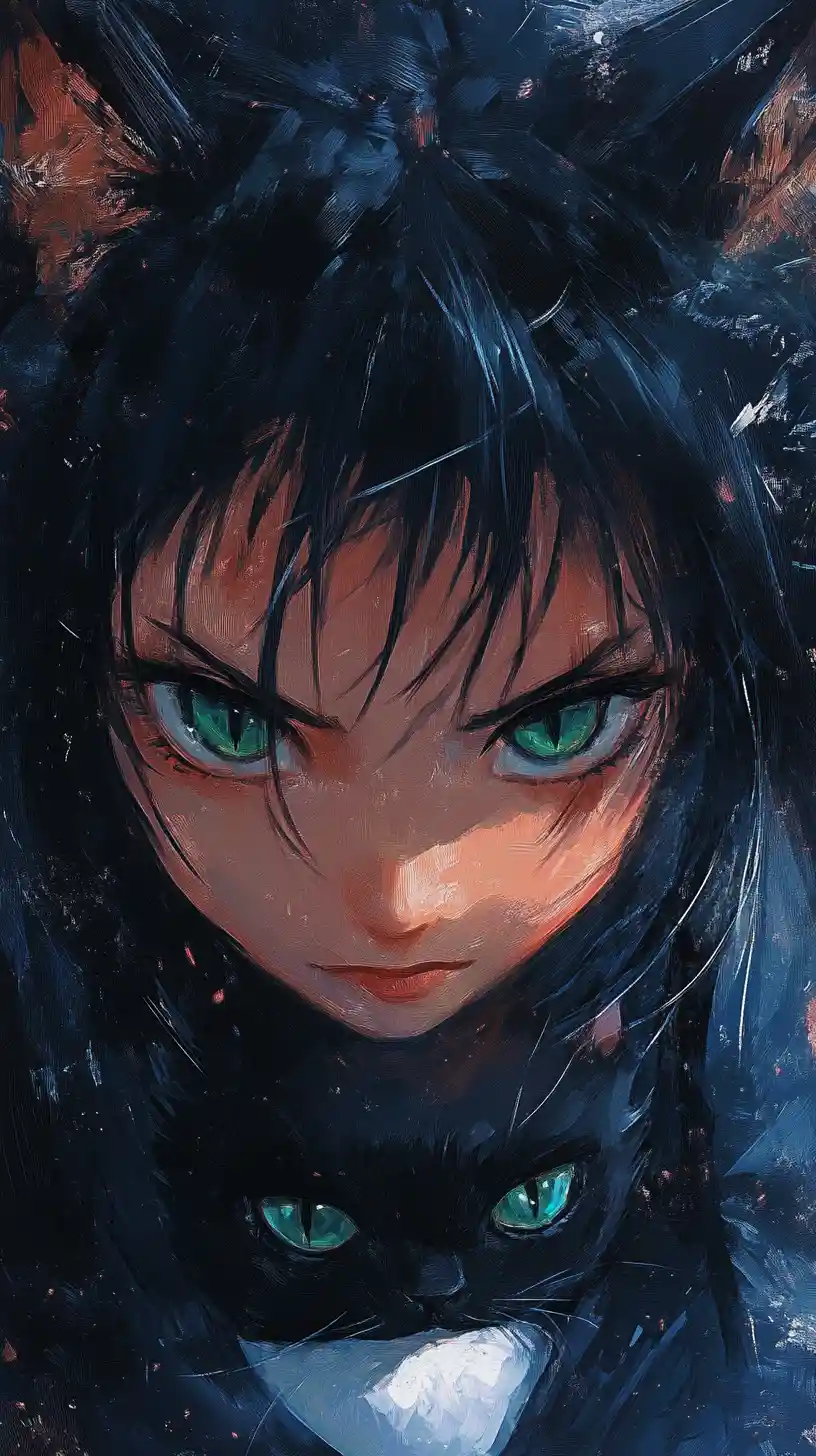 Battle worn anime woman with mystical energy aura