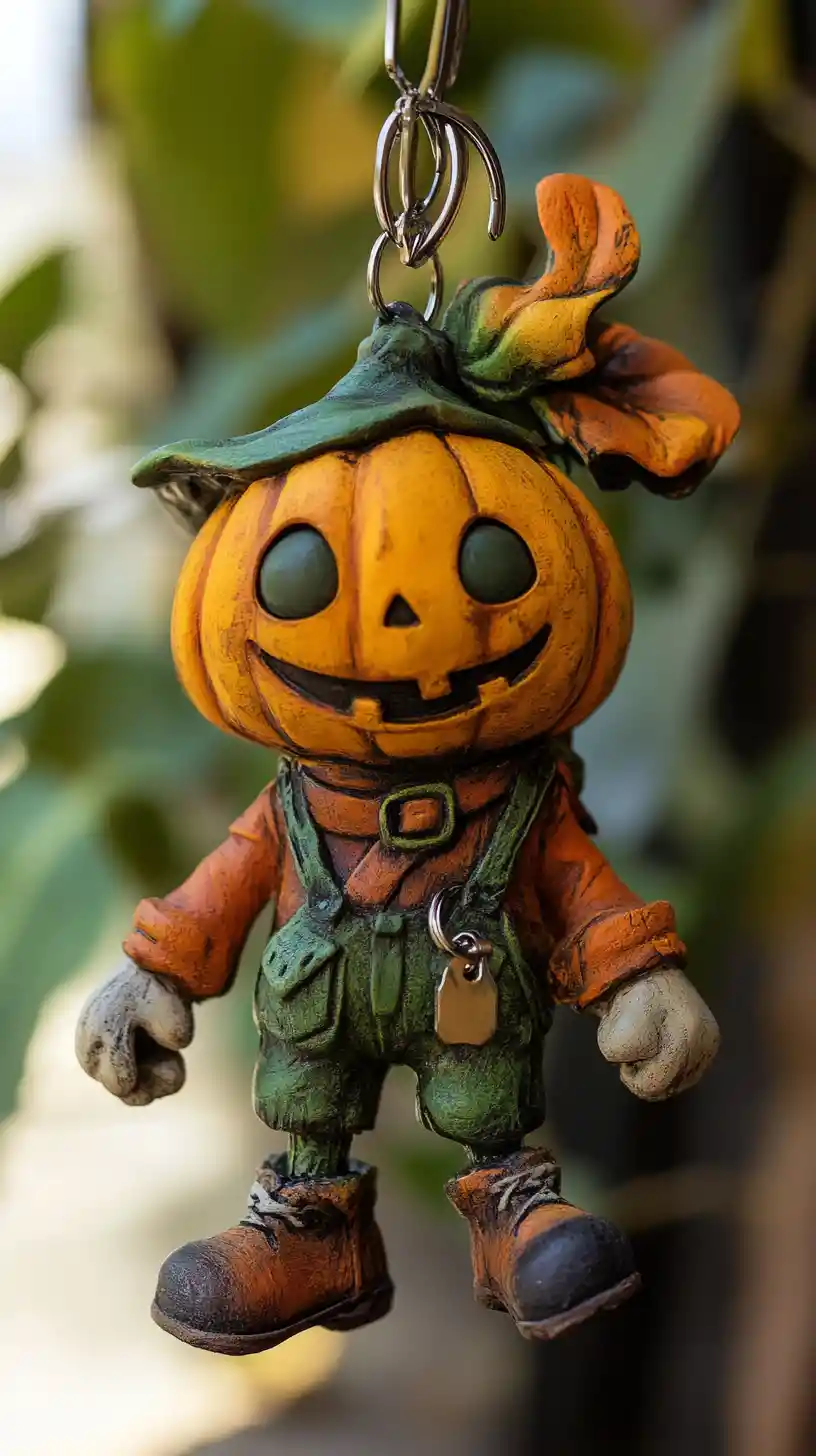Cheerful Pumpkin Man Character In Colorful 3D Comic Style