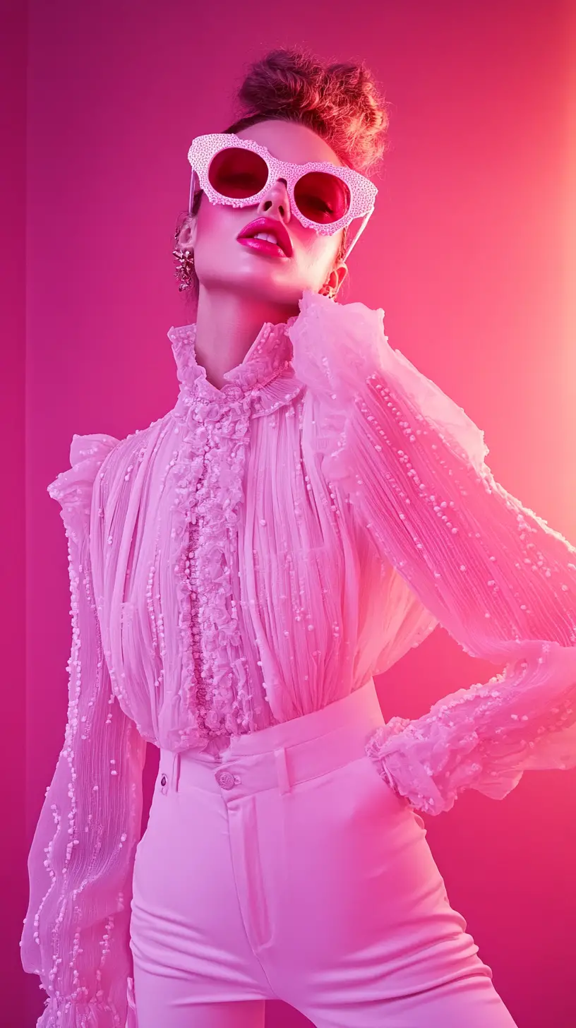 Bold fashion portrait with avant garde styling and makeup