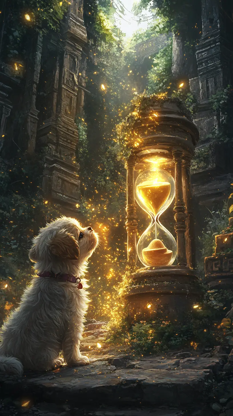 Brave Puppy Finds Magical Hourglass In Ancient Fantasy Temple