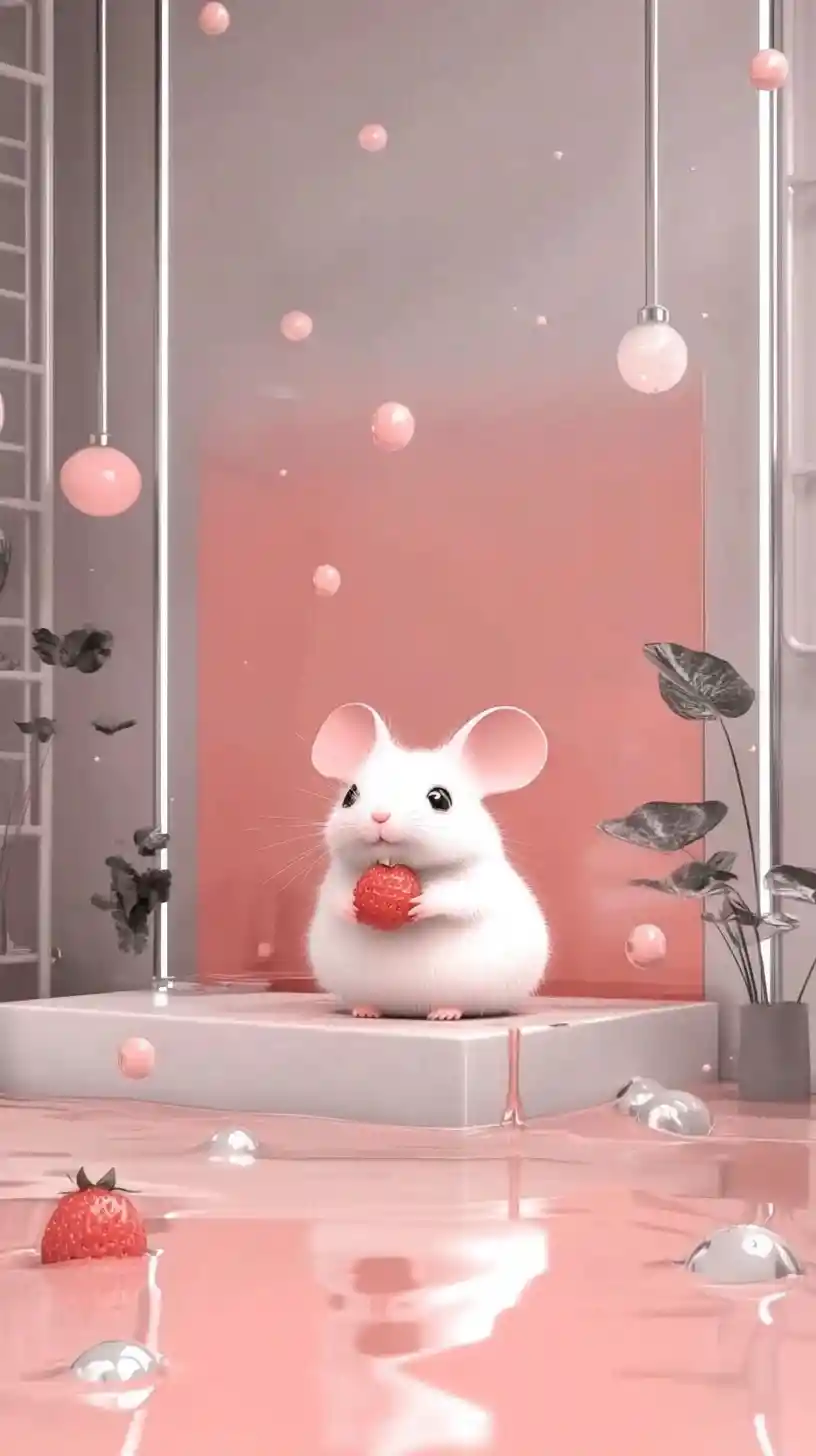Topolino fragola fiabesco in un mondo scolastico magico