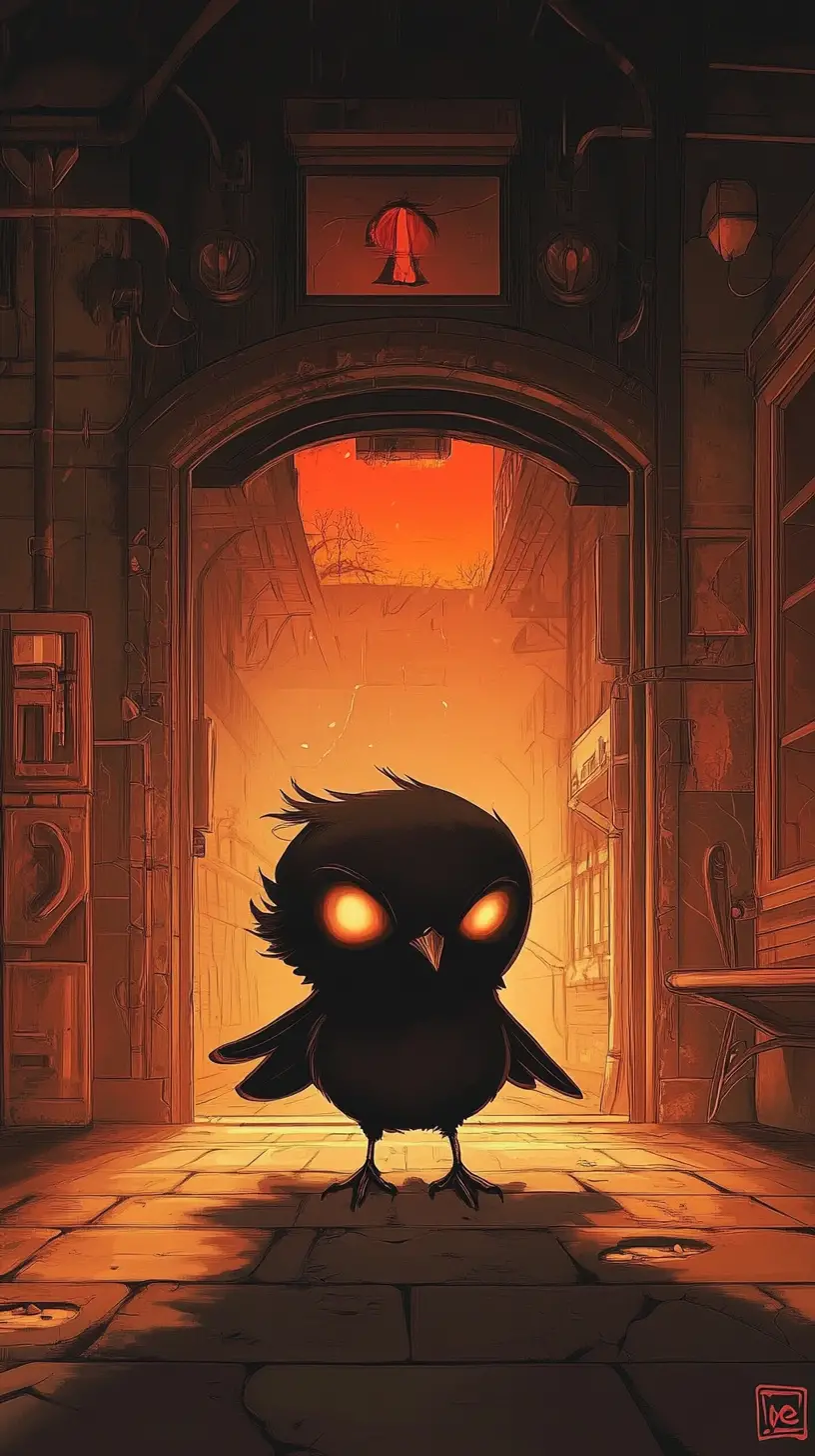 Crow wandering through an intricate geothermal train station