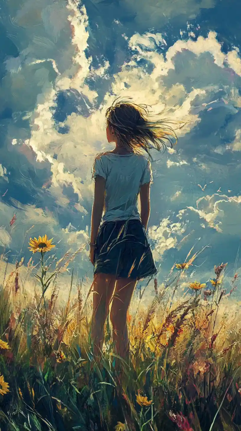 Bright sunshiny day after the dark clouds clear