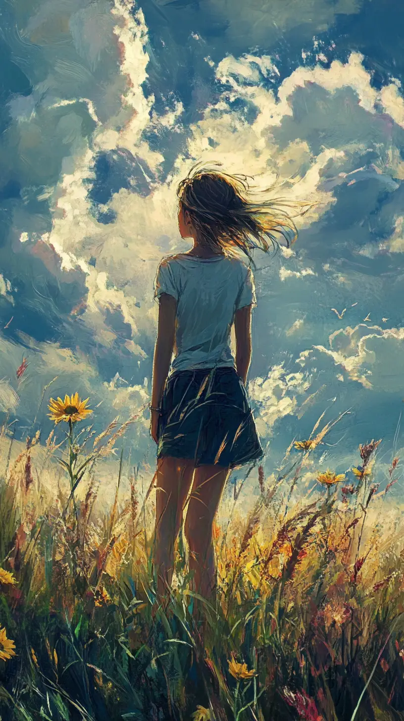 Bright sunshiny day after the dark clouds clear