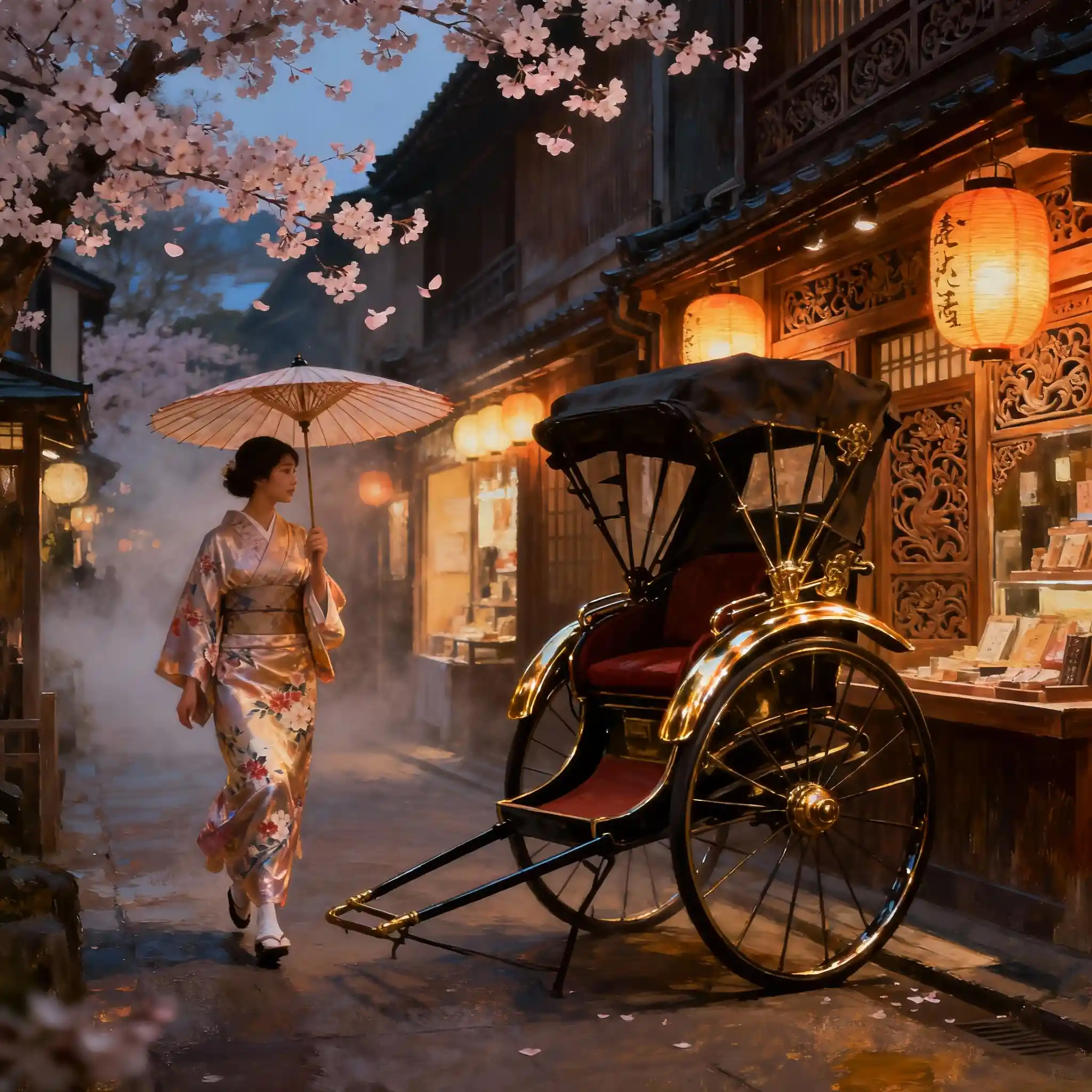 Ultra realistic portrait of an Asian woman in oil painting