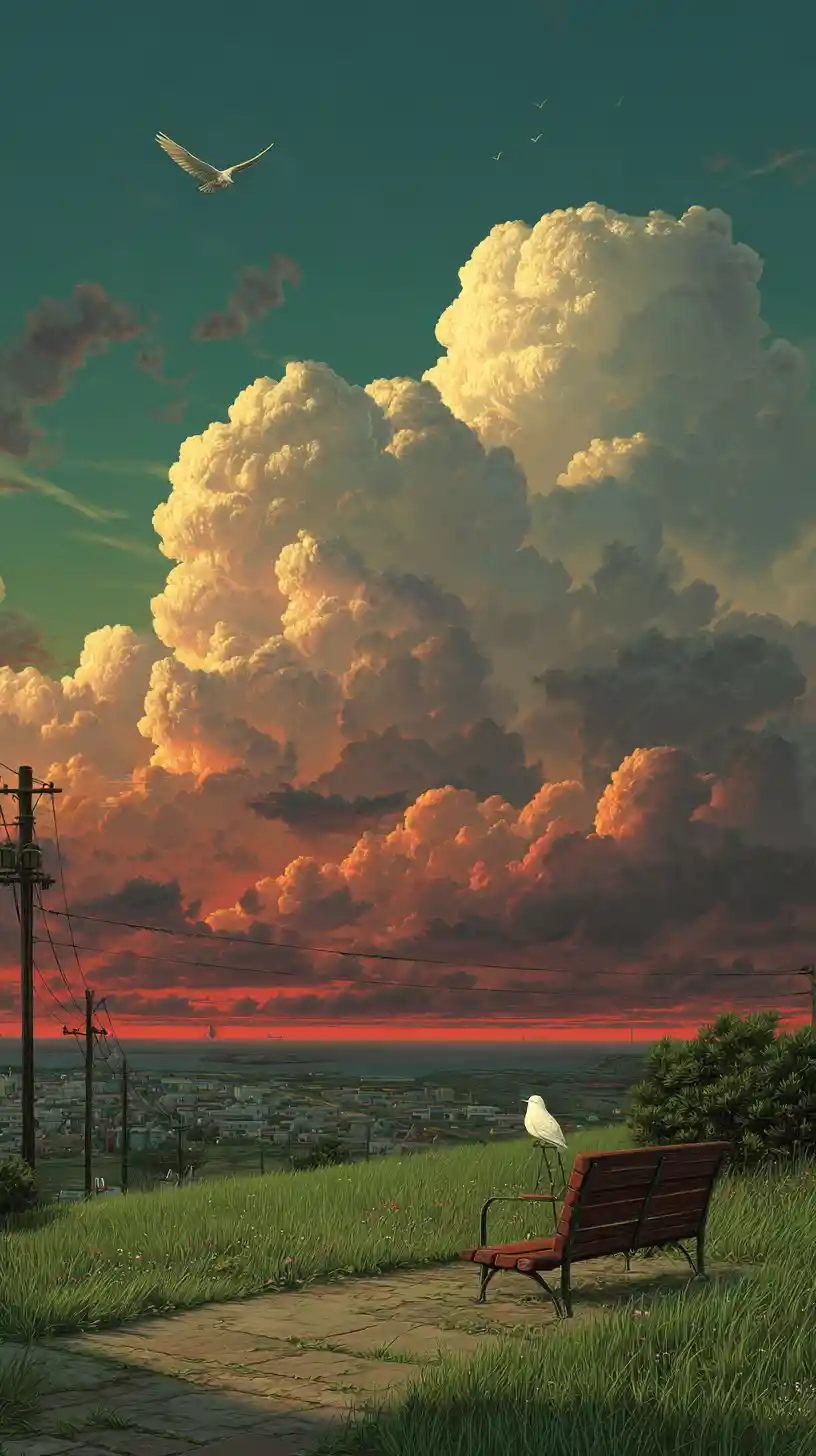 Where the sidewalk ends in a soft grassy fantasy landscape