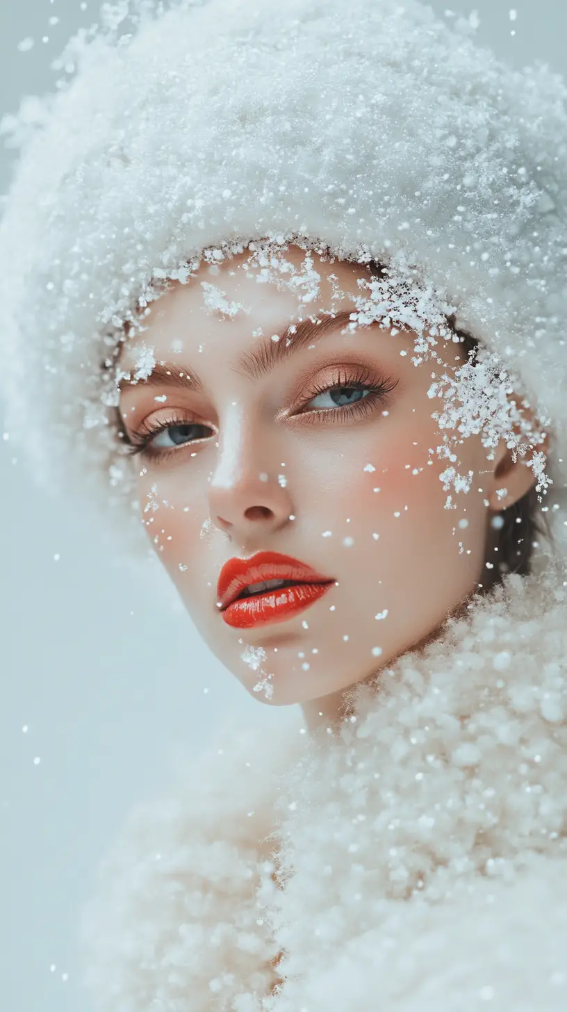 Avant garde fashion portrait with bold makeup and pose