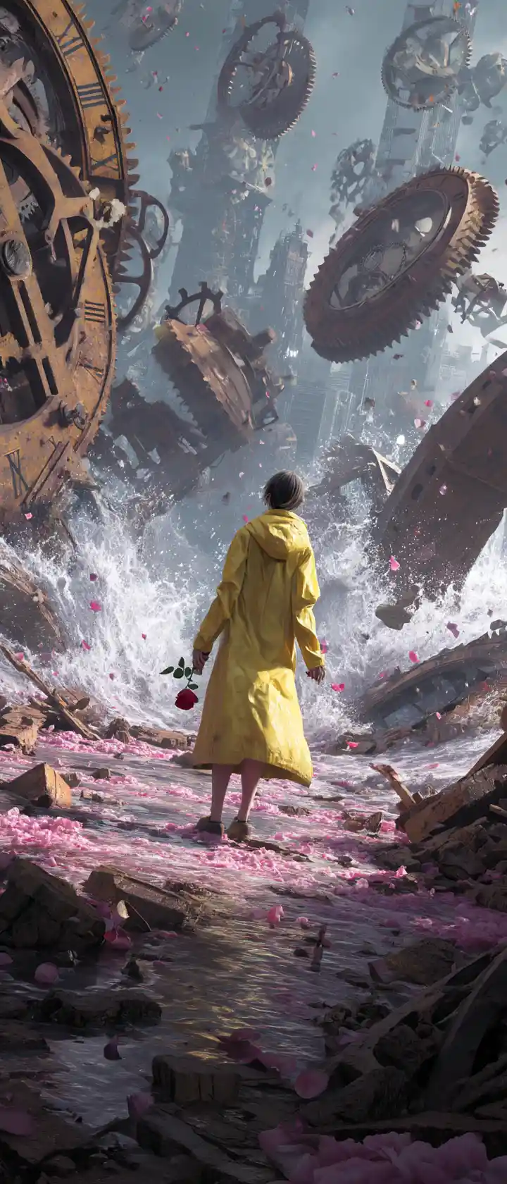 Lone man faces tidal wave of clockwork consuming world