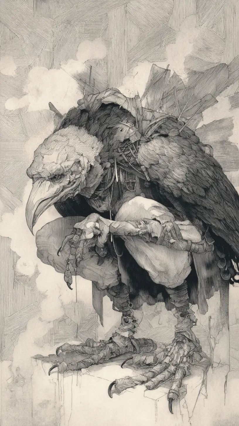 Winged inugami spirit seen from its own eyes