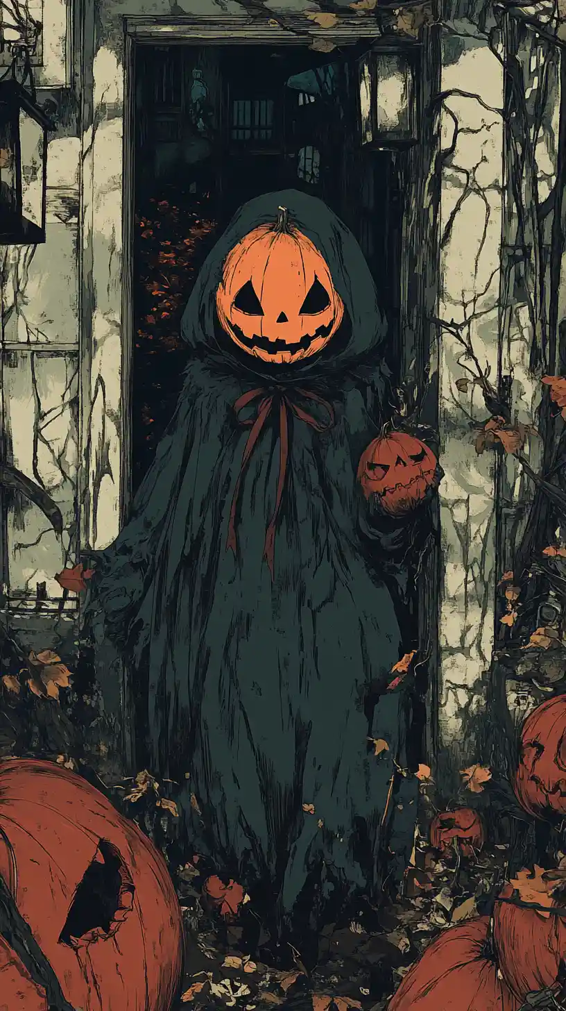 Undead figures rising in a dark halloween night