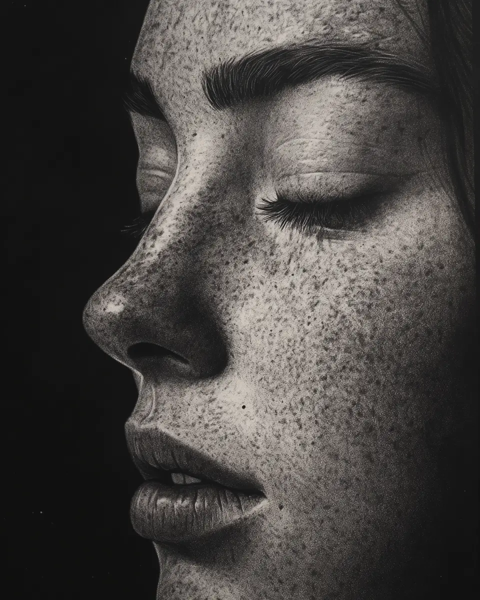 Charcoal and graphite drawing with rich tonal chiaroscuro