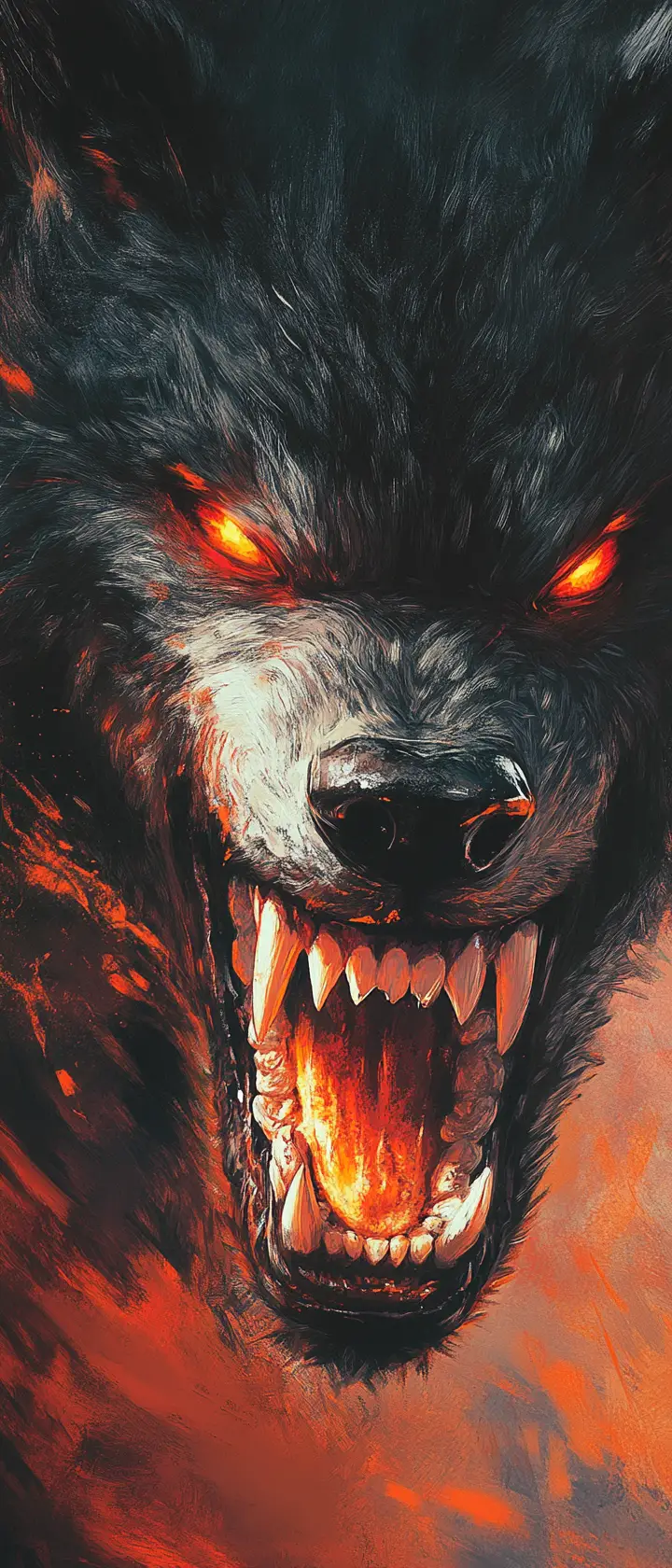 Ferocious Werewolf Snarl Under A Blood Red Eclipse