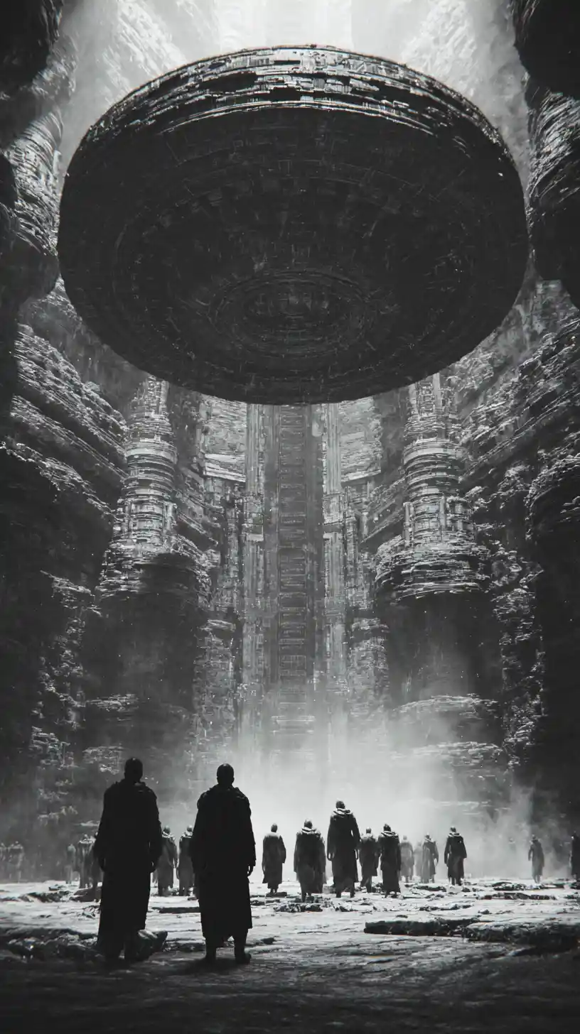 Alien visitors meet prehistoric humans on ancient Earth