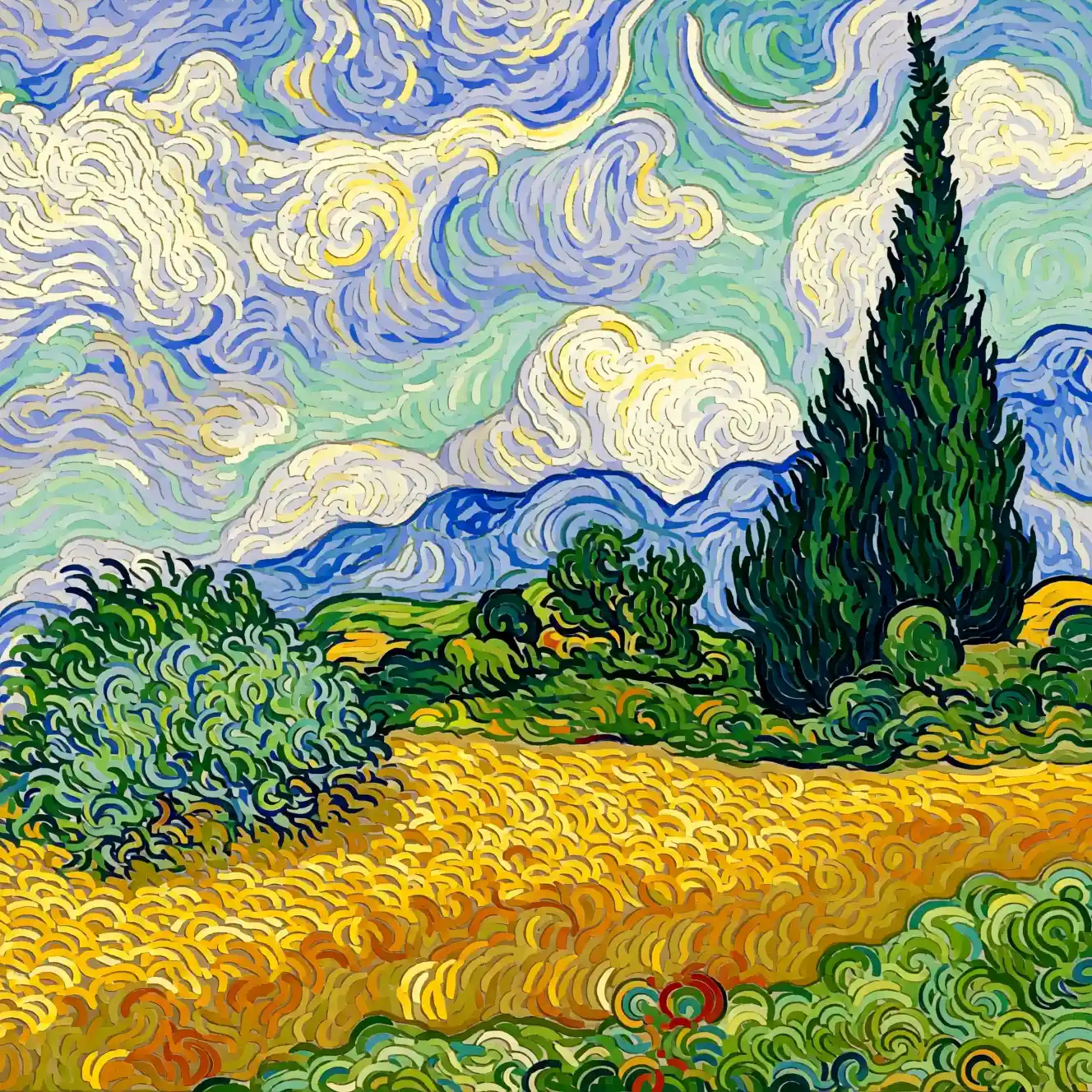 Paesaggi ad acquerello colorati ispirati agli stili dell’arte classica