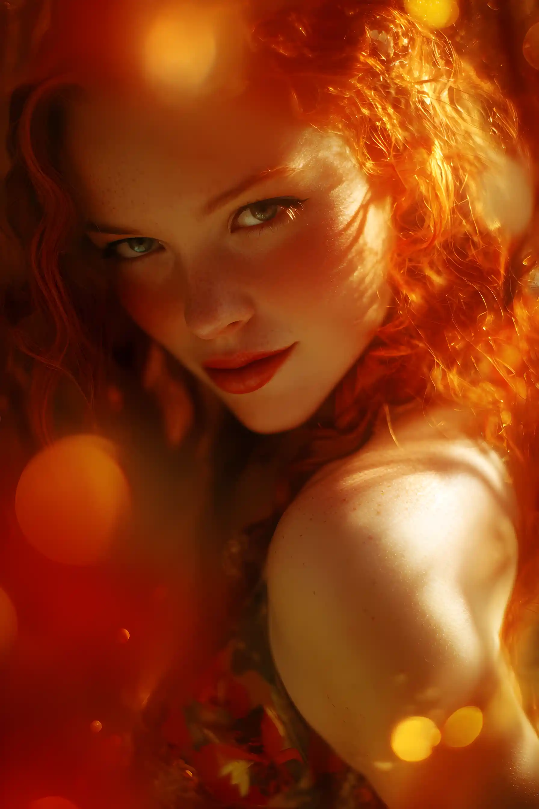 Enchanting Redheaded Elf Woman In Cinematic Fantasy Portrait