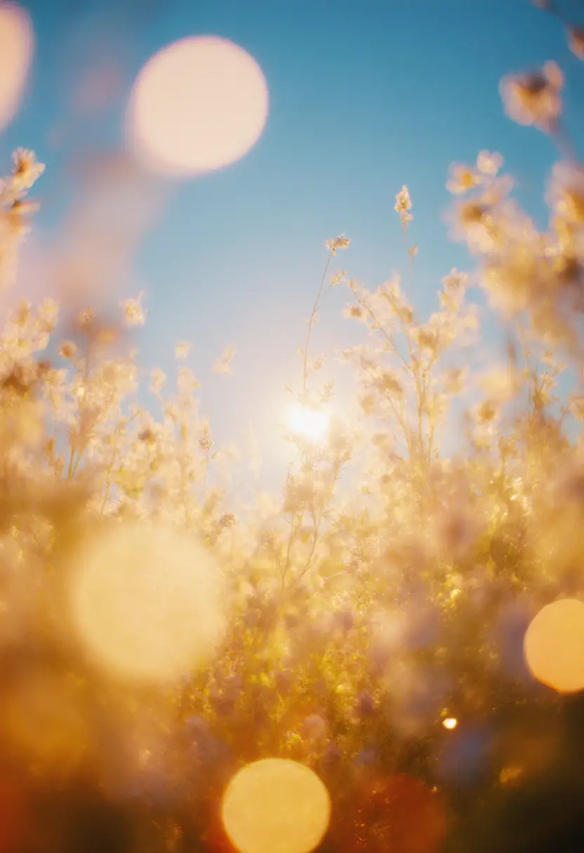Radiant summer solstice fantasy lights in warm glowing hues