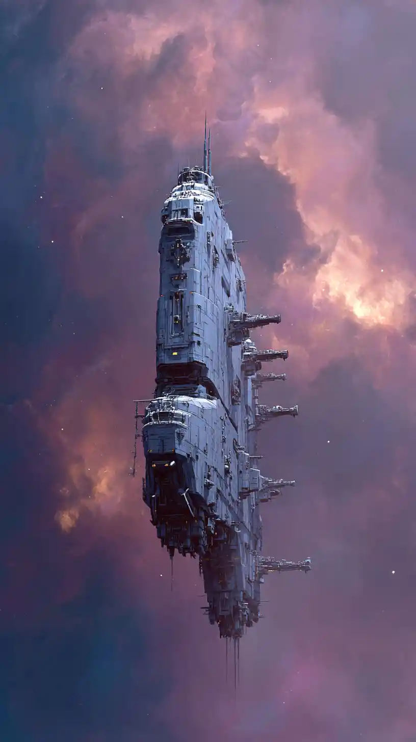 Crescent shaped spaceships floating in fragile balance