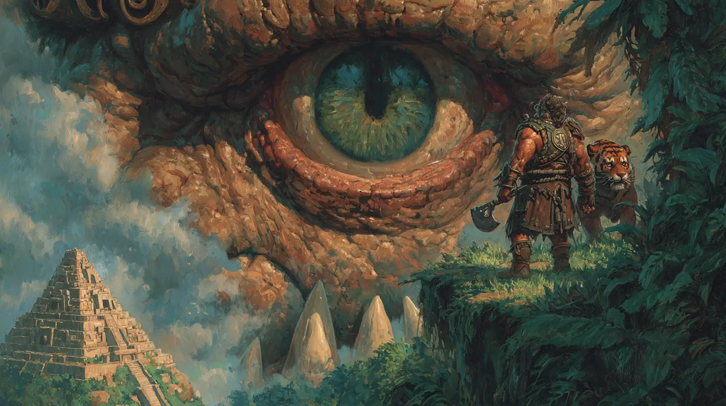 Gargantuan Monstrous Eye With Menacing Toothy Mouth
