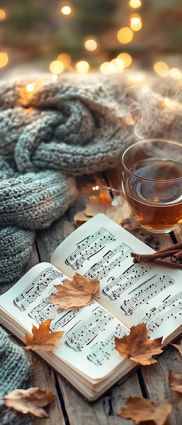 Cozy Watercolor Still Life With Music Tea And Books