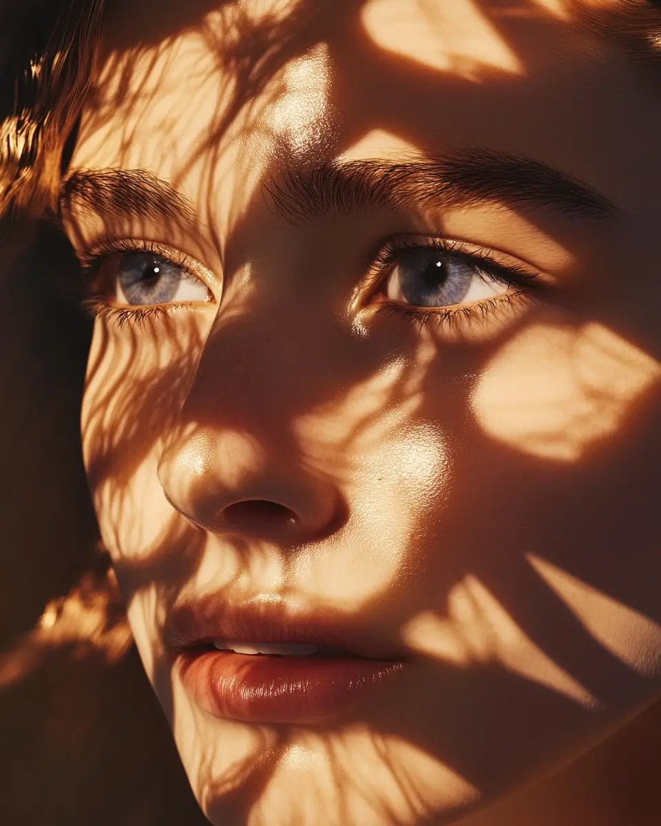 Close up 3d portrait of a girl in dramatic light