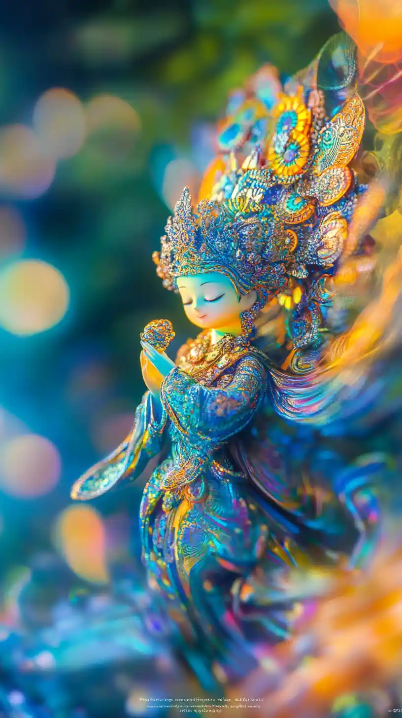 Dreamlike fusion of ethereal forms and playful pop surrealism
