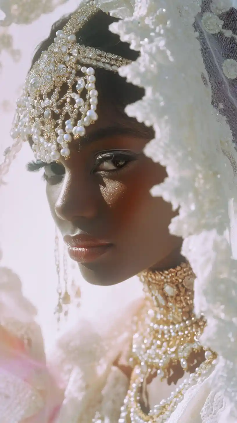 Cinematic portrait of a futuristic queen in virtual reality
