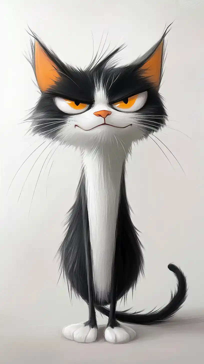 情感豐富且表情誇張逗趣的卡通貓