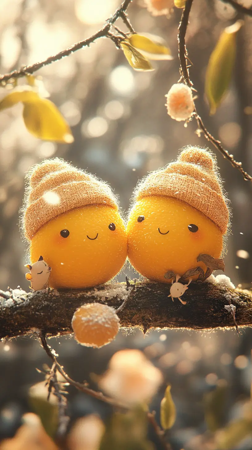 Cute winter flower illustration in soft sunlight