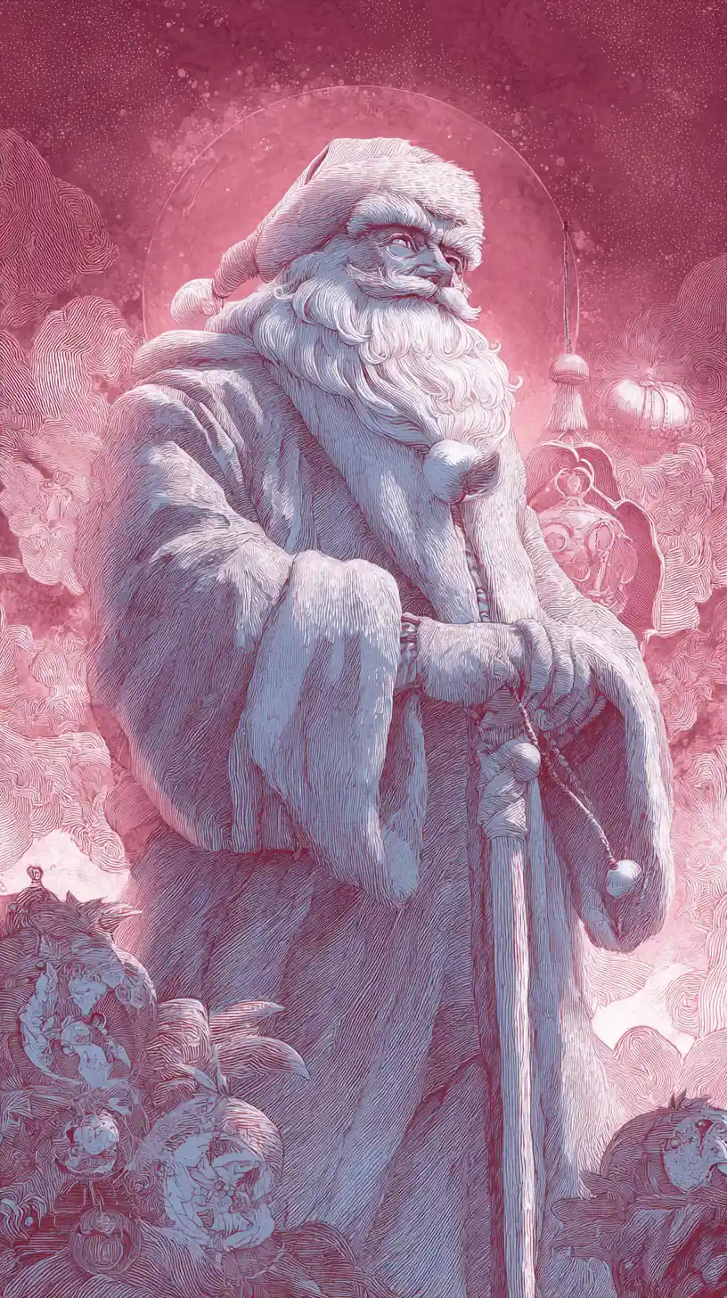 Babbo Natale a Infrarossi con Magica Luce di Contorno - Illustrazione