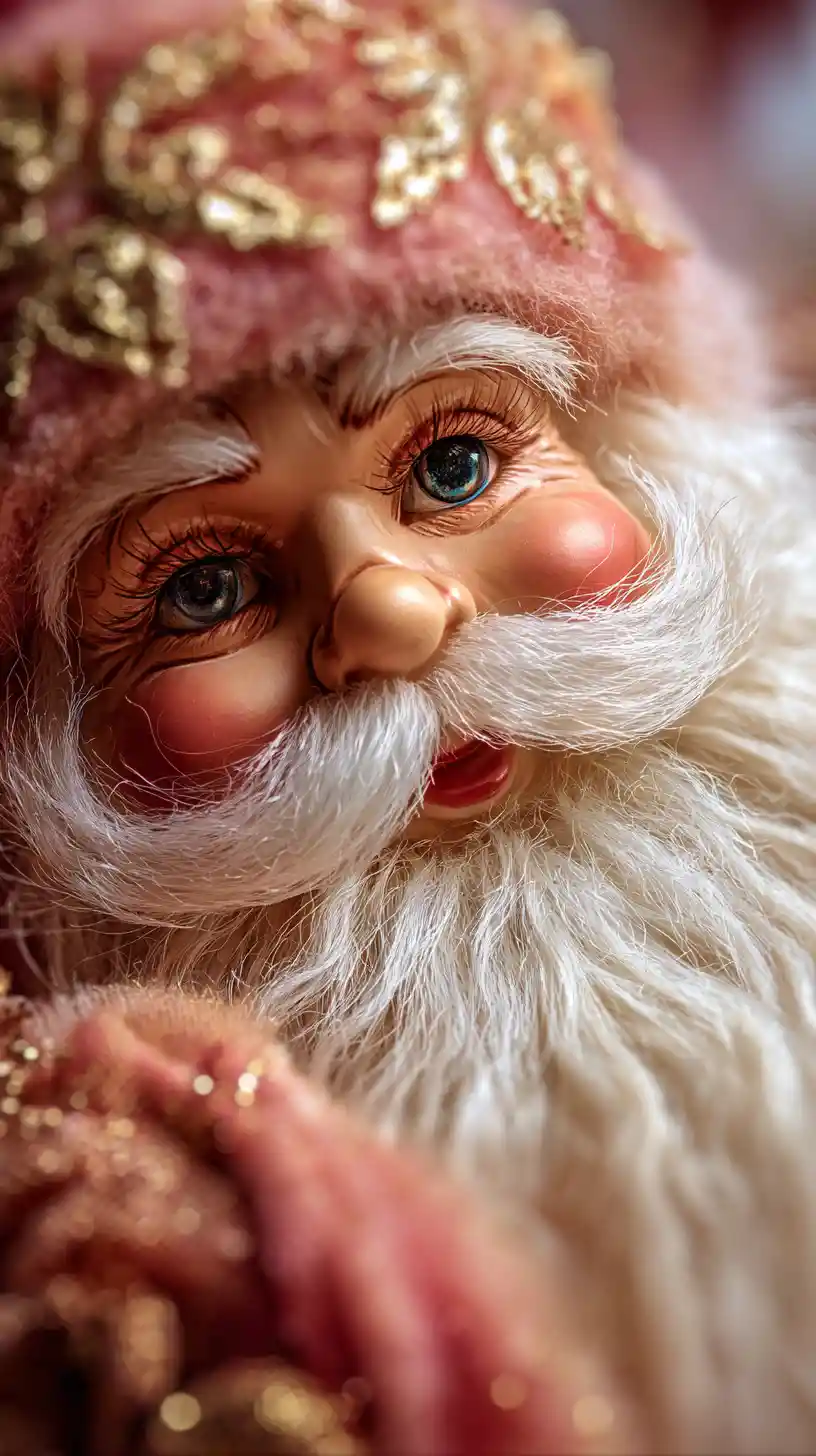 Vintage postcard close up of Santa in fairy tale scene