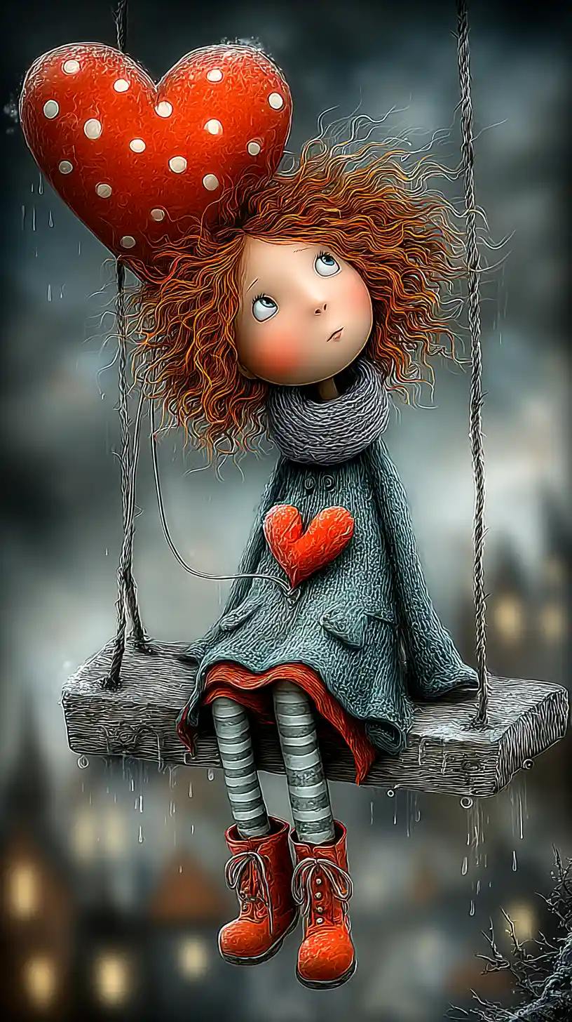 Surreal painting of heartbreak and longing in dark tones