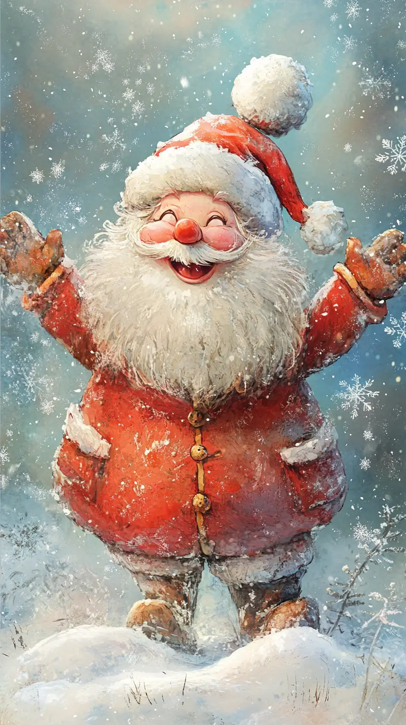 Joyful new year greeting card with playful 3d watercolor style