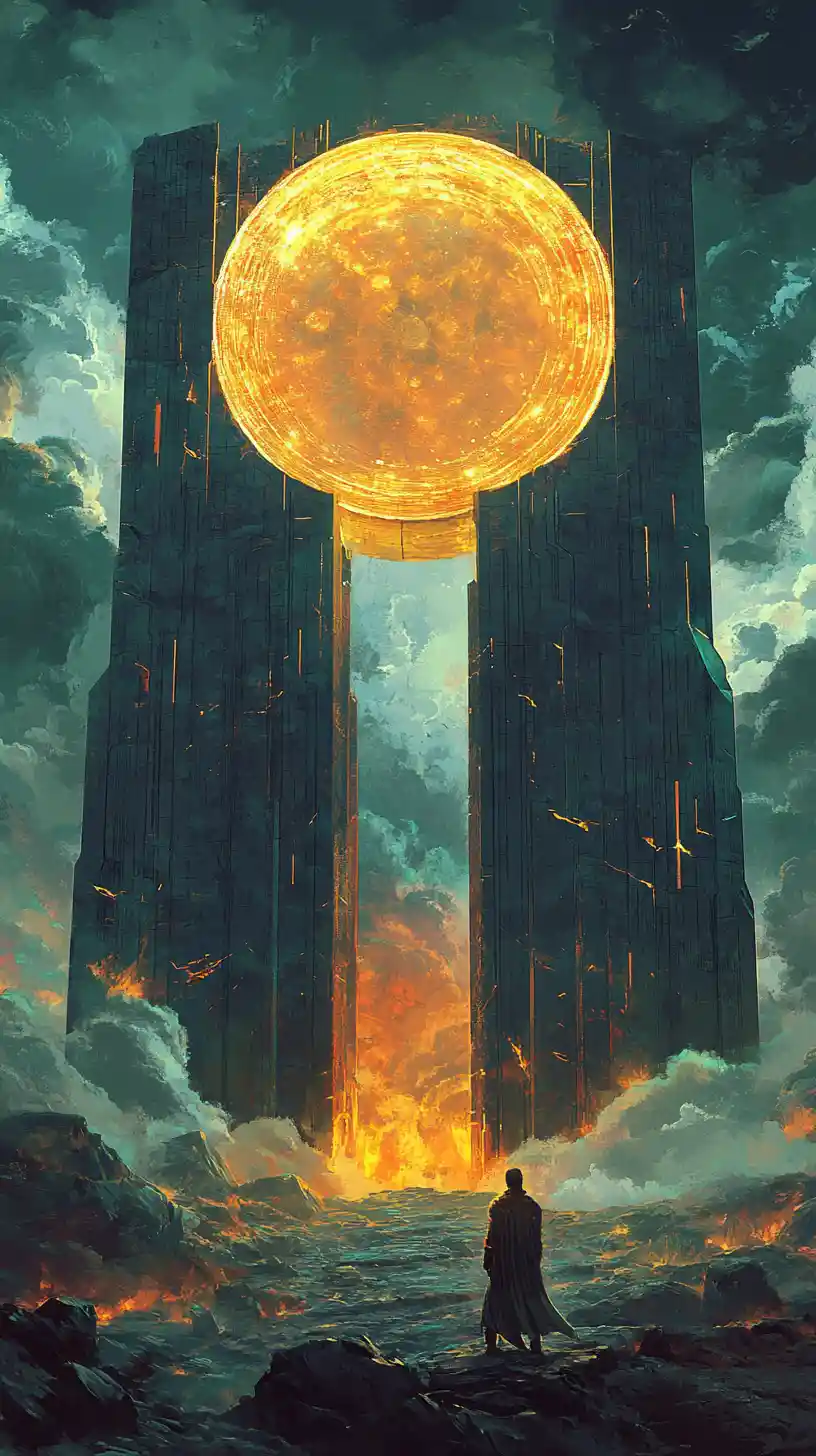 高科技奇幻科幻場景中的次元傳送門