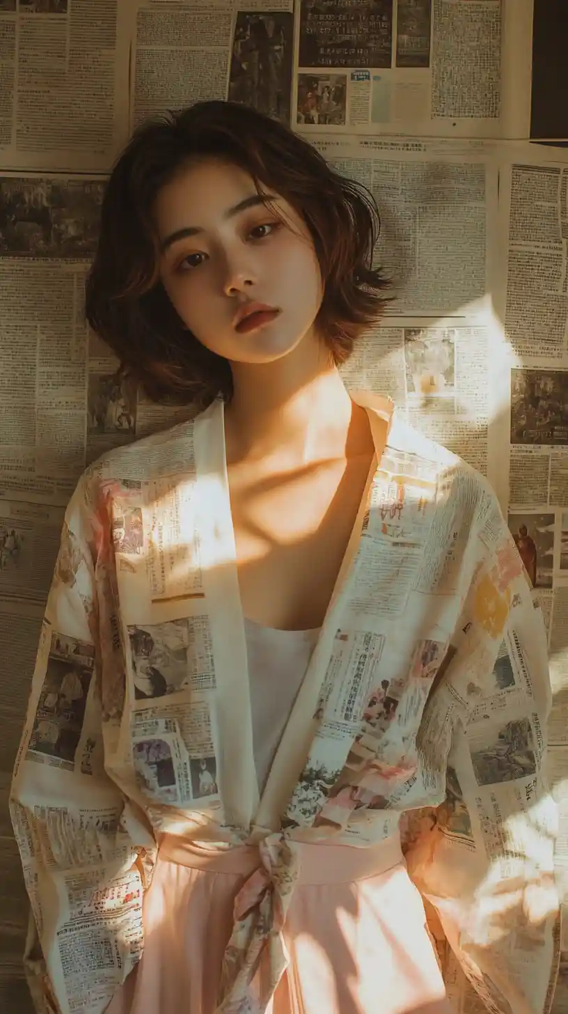 Young asian woman in vintage inspired fashion pose