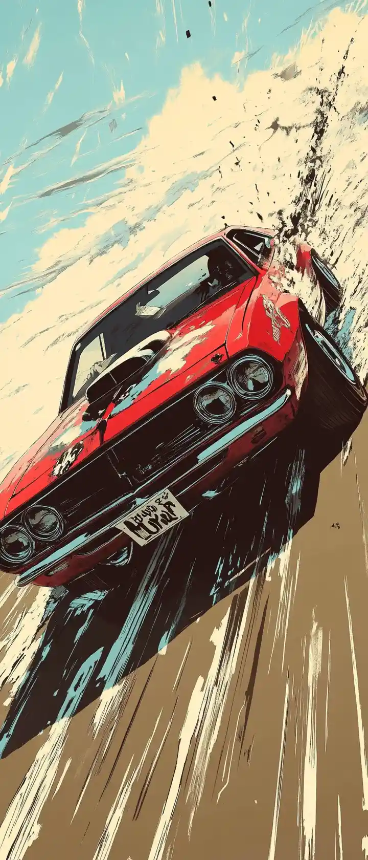 Surreal Human Machine Fusion Racing Down Endless Highway