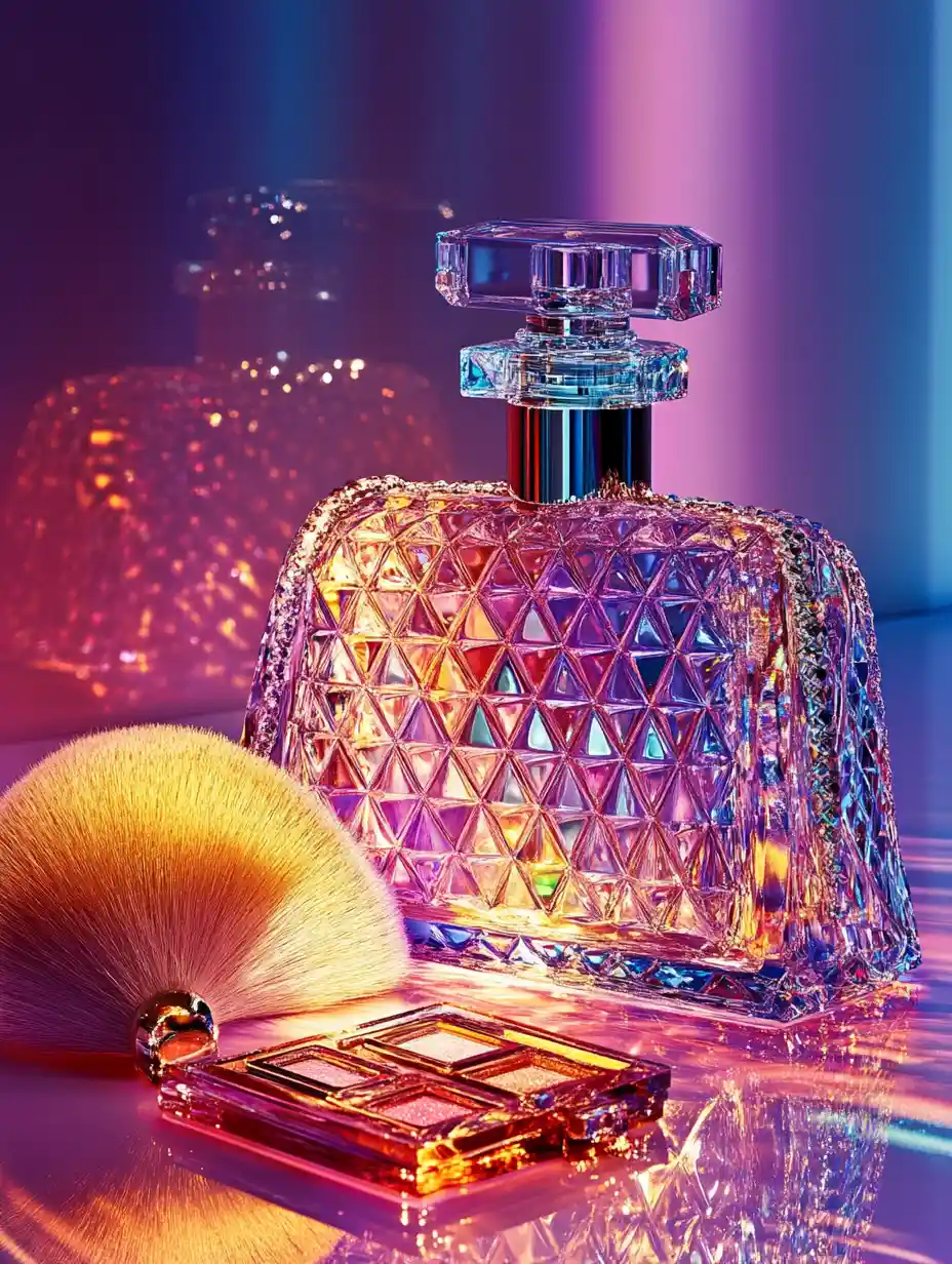 Borsa couture in cristallo con lussuosi accessori beauty