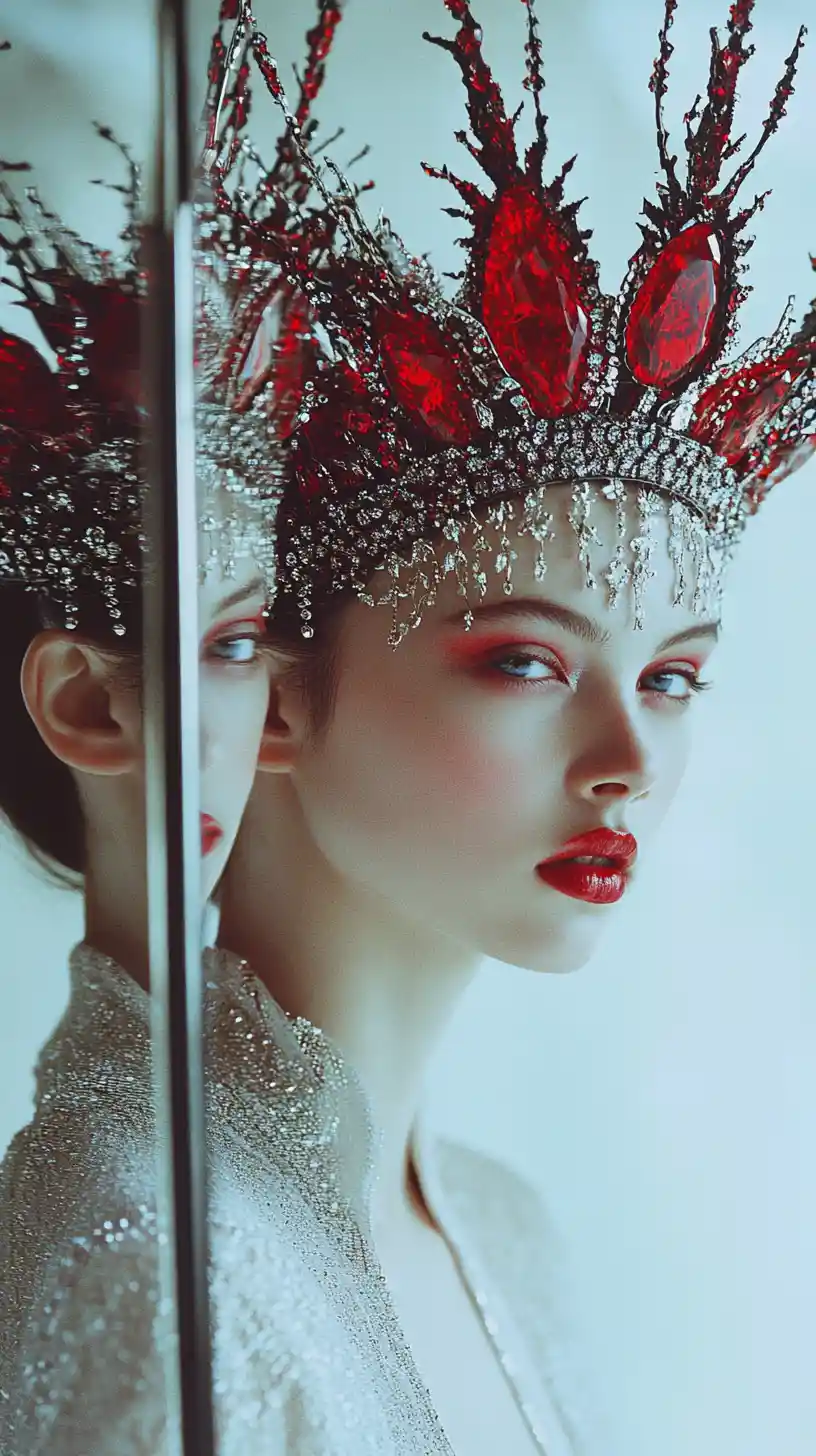 High fashion portrait of an AI couture supermodel