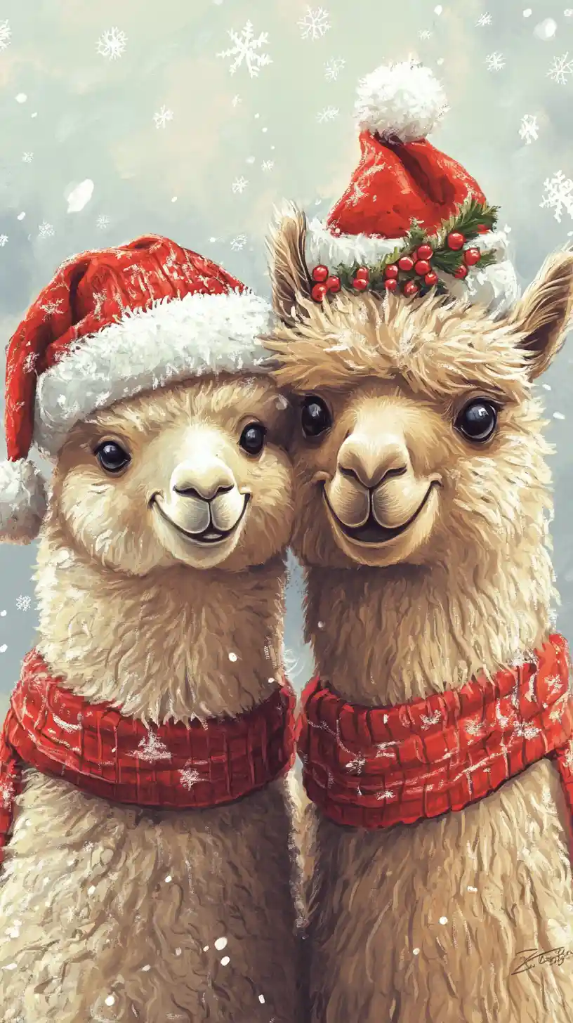 Two Smiling Fluffy Alpacas Working Out In A Gym