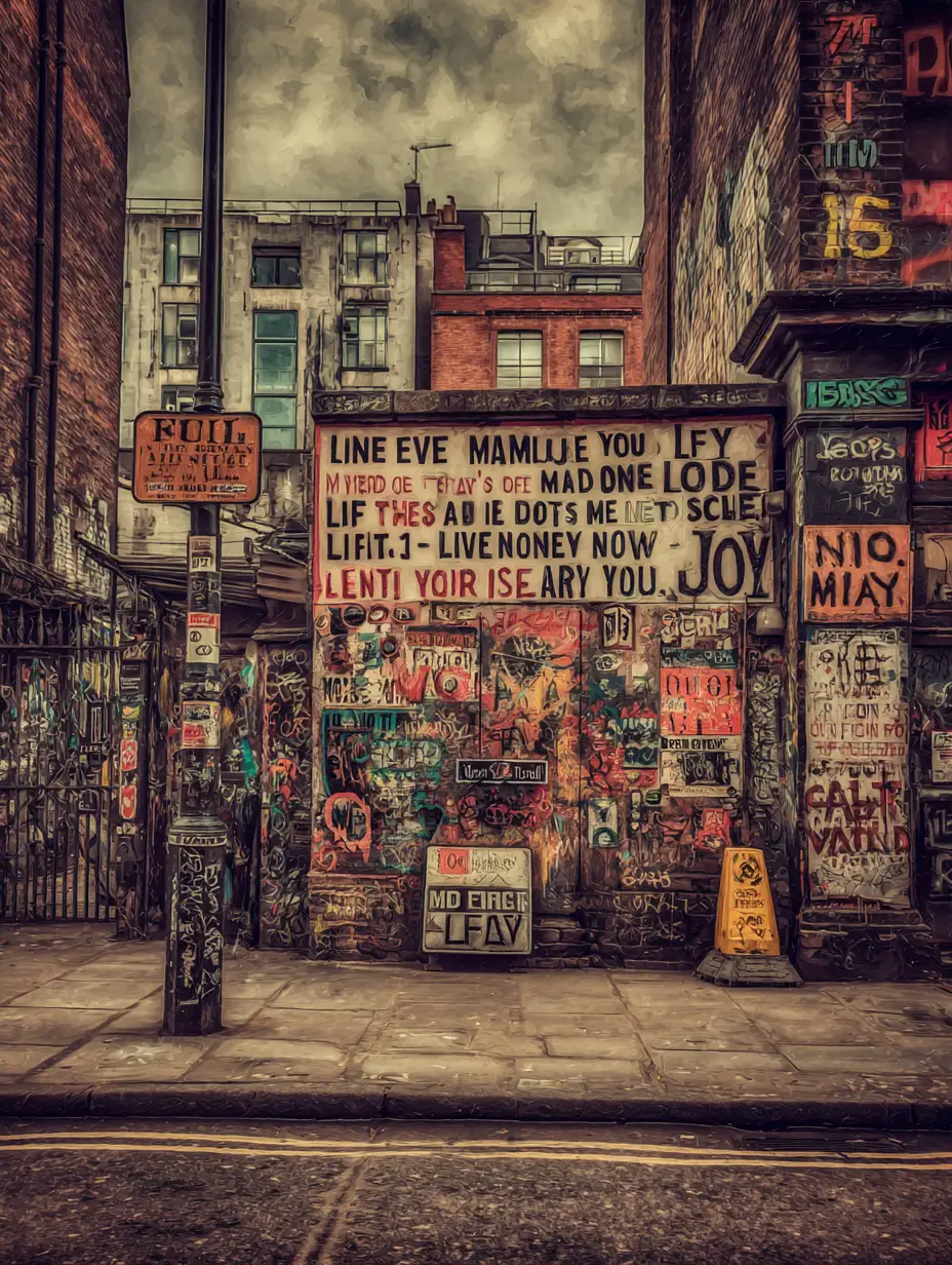 Cinematic highway of life filled with many road signs