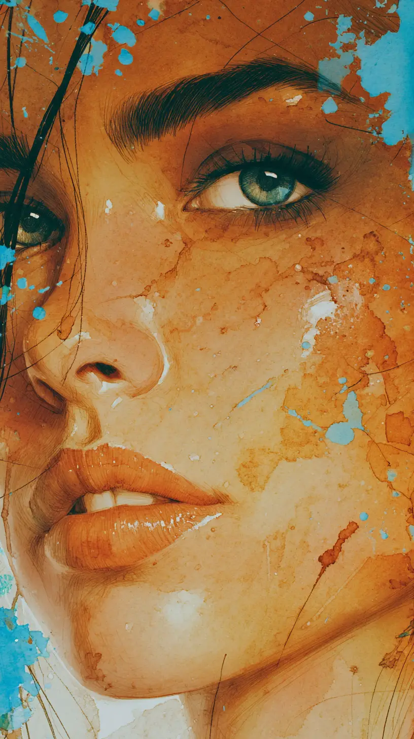 Glamorous close up portrait of a stunning woman
