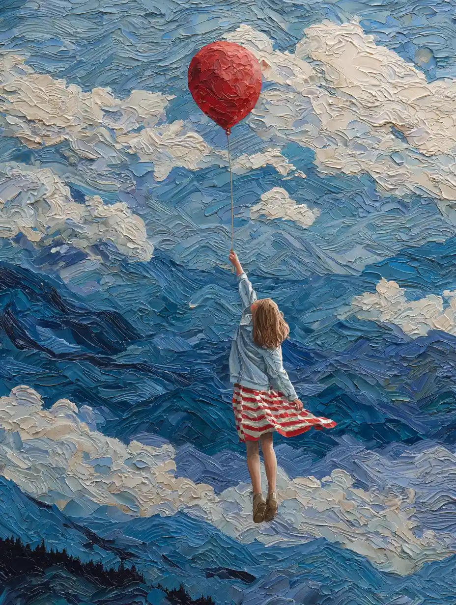Abstract visual concept of the American dream in art