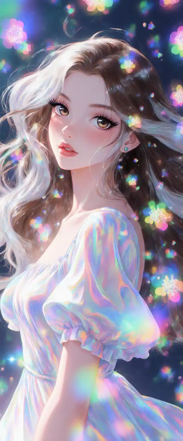Ethereal Italian woman with floral x ray silhouette