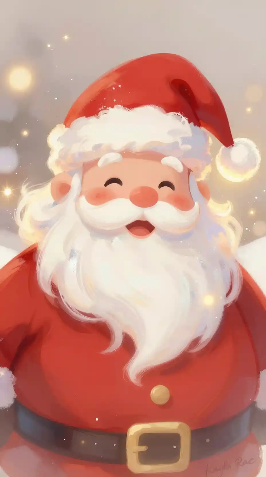 Babbo Natale astratto e gioioso in brillanti colori festivi