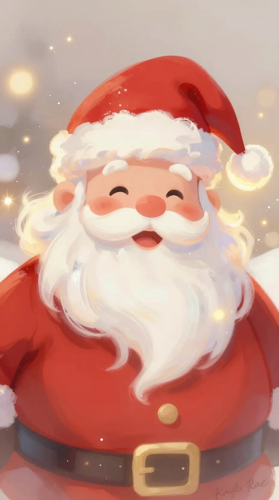 Joyful Abstract Santa Claus In Glowing Holiday Colors