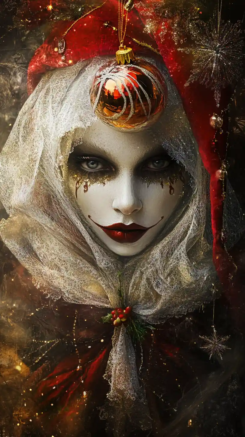 Mimo di Natale e ornamento in una misteriosa scena da fiaba