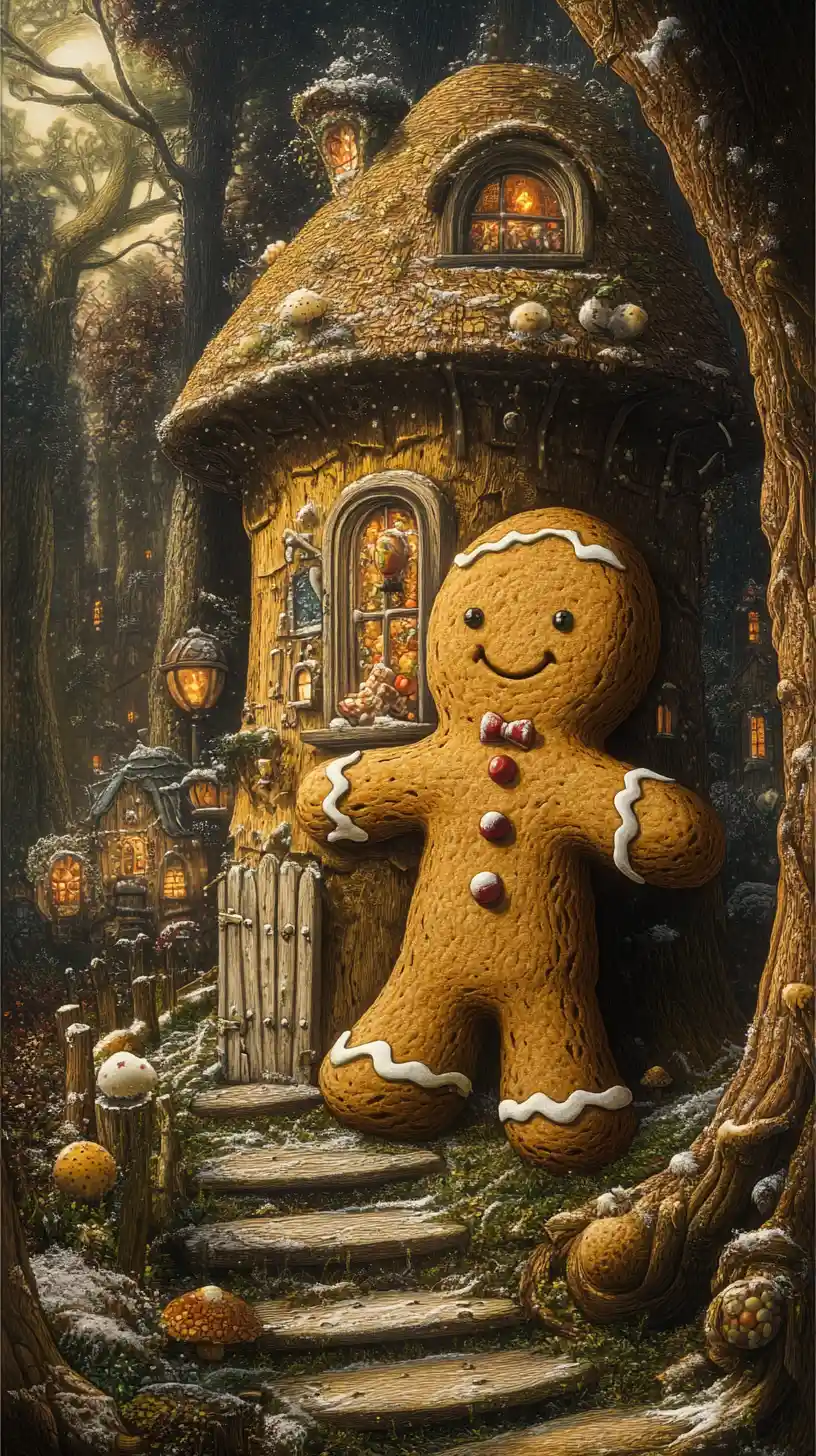 Surreal illusion of a gingerbread man that deceives the eye